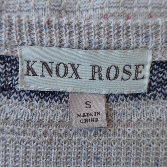 Knox Rose Boho Cardigan Sweater Knit Open Front Shark Bite Geometric Stripes S - Picture 4 of 5